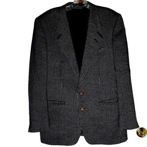 Ermenegildo Zegna black and white Italian Men’s sport jacket wool